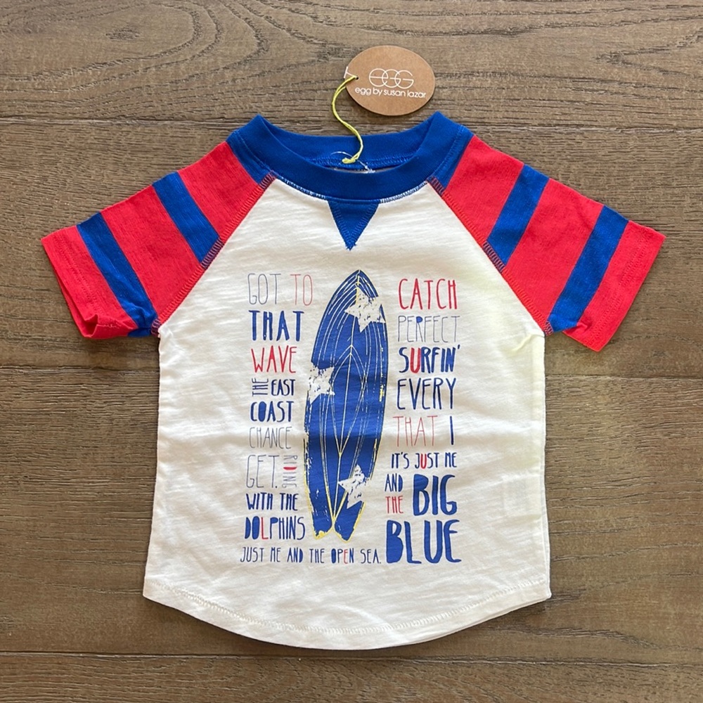EGG by Susan Lazar Baby Raglan Graphic Tee, NWT